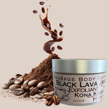 Load image into Gallery viewer, Massage Body Butter Exfoliant Black Lava Java